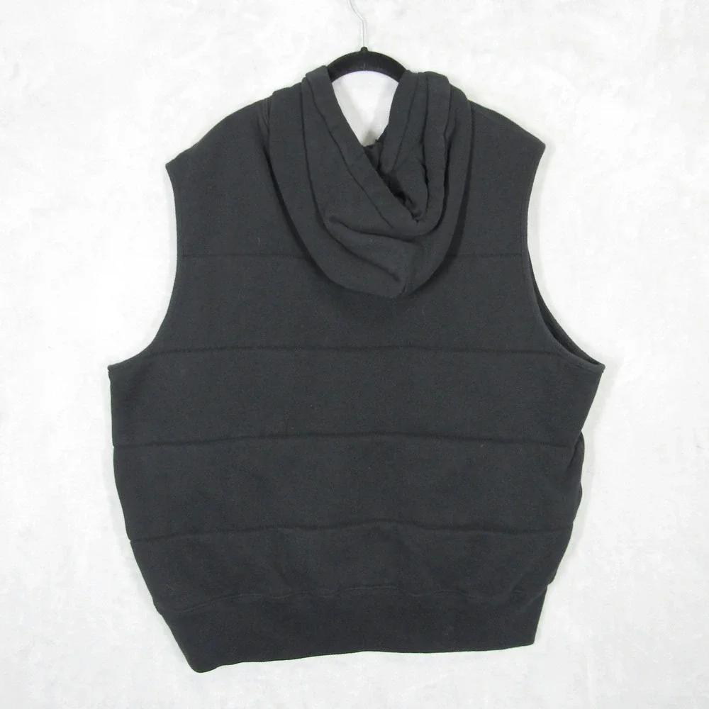 Polo Ralph Lauren Mens XXL Black Hooded Puffer Vest Full Zip Cotton Blend Pony